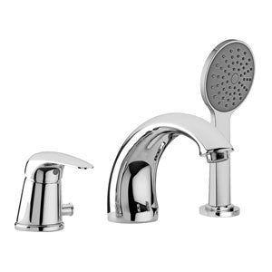 BATTERIA BORDO VASCA CON BOCCA EROGAZIONE DUEMILA CROMO