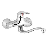 MISCELATORE LAVELLO MURO CON SERPENTE DUEMILA CROMO