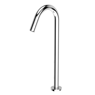 DIAMETRO35 CANNA TONDA GIREVOLE 360° DA PIANO PER LAVABO SPAZZOLATO - CANNA TONDA GIREVOLE 360° - H=400MM - SUPPORTO E KIT DI FISSAGGIO - PER DIAMETRO35- 0125H3