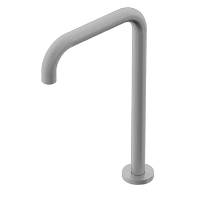 DIAMETRO35 INOX CANNA QUADRA GIREVOLE 360° DA PIANO PER LAVABO - H=420MM - SUPPORTO E KIT DI FISSAGGIO