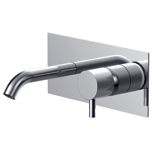 DIAMETRO35 MISCELATORE MONOCOMANDO AD INCASSO PER LAVABO BLACK CHROME - COMANDO Ø45 - CANNA SX L=150MM - PIASTRA ESTERNA - COMPLETO DI PARTI INTERNE