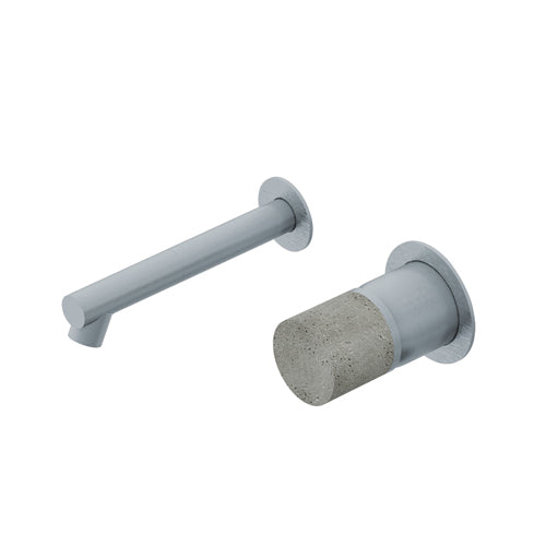 DIAMETRO35 INOX CONCRETE MISCELATORE MONOCOMANDO AD INCASSO PER LAVABO - CANNA SX L=150MM - COMANDO SENZA LEVA - COMPLETO DI PARTI INTERNE