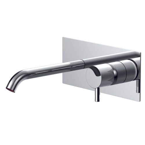 DIAMETRO35 MISCELATORE MONOCOMANDO AD INCASSO PER LAVABO BLACK CHROME - COMANDO Ø45 - CANNA SX L=210MM - PIASTRA ESTERNA - COMPLETO DI PARTI INTERNE