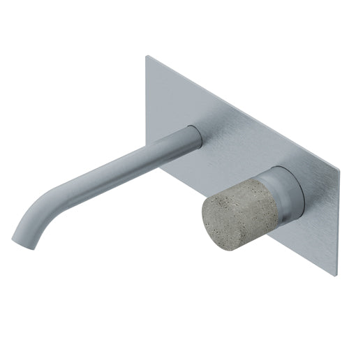 DIAMETRO35 INOX CONCRETE MISCELATORE MONOCOMANDO AD INCASSO PER LAVABO - CANNA SX L=210MM - PIASTRA ESTERNA - COMPLETO DI PARTI INTERNE