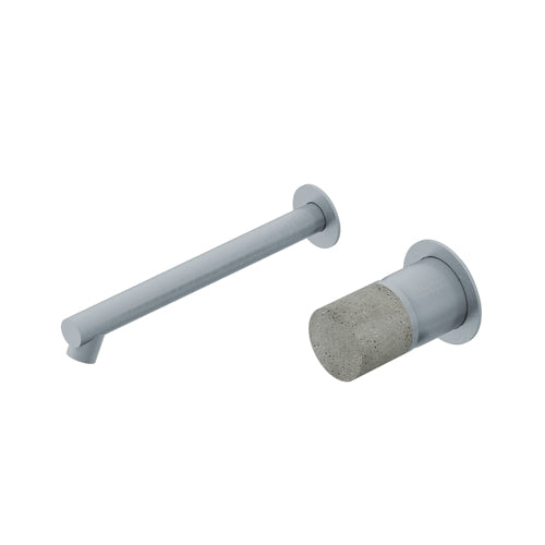 DIAMETRO35 INOX CONCRETE MISCELATORE MONOCOMANDO AD INCASSO PER LAVABO - CANNA SX L=200MM - COMANDO SENZA LEVA - COMPLETO DI PARTI INTERNE