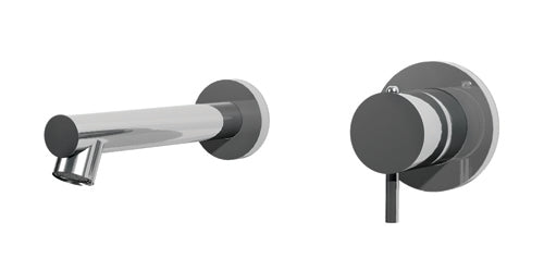 DIAMETRO35 MISCELATORE MONOCOMANDO AD INCASSO PER LAVABO SPAZZOLATO - COMANDO Ø35 - CANNA SX L=140MM - COMPLETO DI PARTI INTERNE