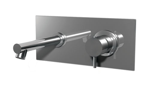 DIAMETRO35 MISCELATORE MONOCOMANDO AD INCASSO PER LAVABO BRUSHED BLACK CHROME - COMANDO Ø35 - CANNA SX L=140MM - PIASTRA ESTERNA - COMPLETO DI PARTI INTERNE