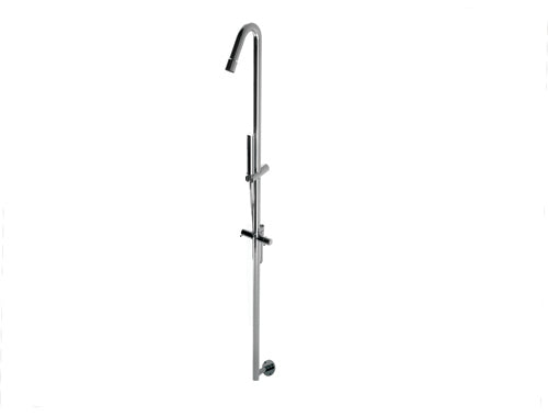 Colonna Per Doccia Da Muro Comandi Caldo freddo Due Uscite Con Deviatore Automatico Doccetta soffione Doccetta 24mm In Ottone Con Flessibile Da 1500mm Completo Di Parti Interne