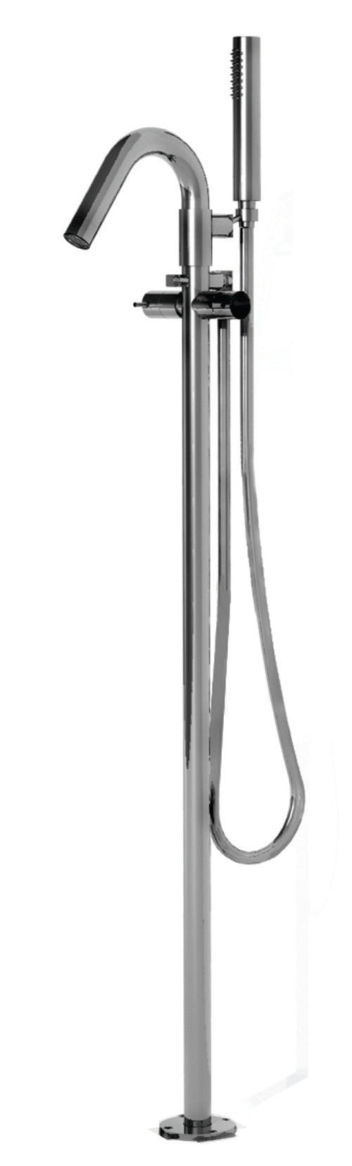 Colonna Bordo Vasca Da Terra Comandi Caldo freddo Due Uscite Con Deviatore Automatico Doccetta bocca Di Erogazione Doccetta 24mm In Ottone Con Flessibile Da 1500mm Completo Di Parti Interne