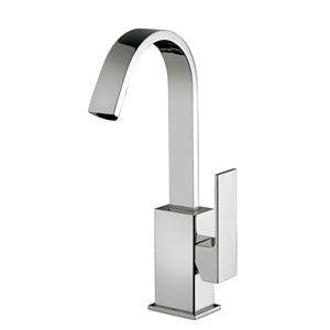 MISCELATORE LAVABO GIREVOLE T/C CANNA PIATTA ELLE CROMO