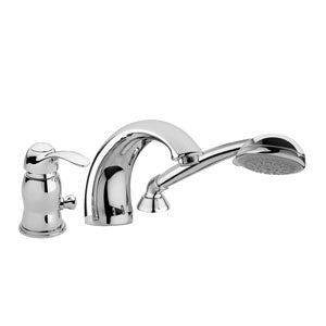 BATTERIA BORDO VASCA CON BOCCA EROGATORE FLAVIA CROMO + GOLD FINISH