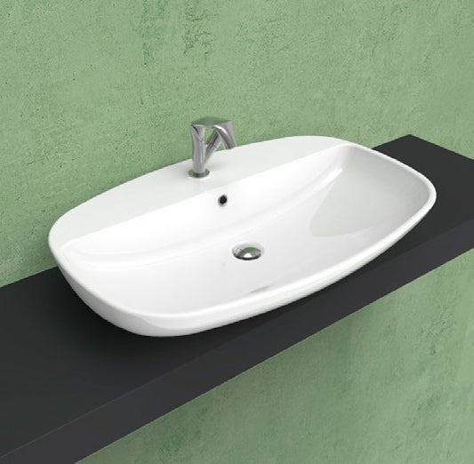 Lavabo 85 Nuda 2 Per Rubinetteria Nero