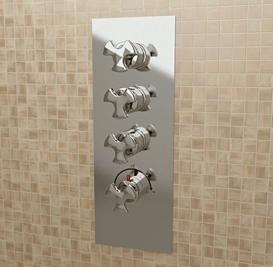 Evergreen Miscelatore Doccia 3 Vie Oro