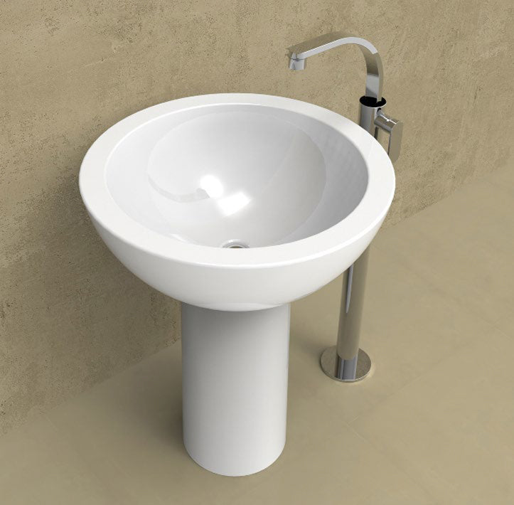 Colonna Per Lavabo Fonte Bianco