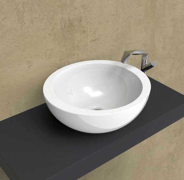Lavabo Fonte Tonda 52 Appoggio Bianco