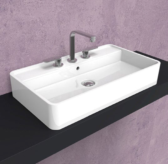 Miniwash 75 Appoggio Rubinetteria Bianco