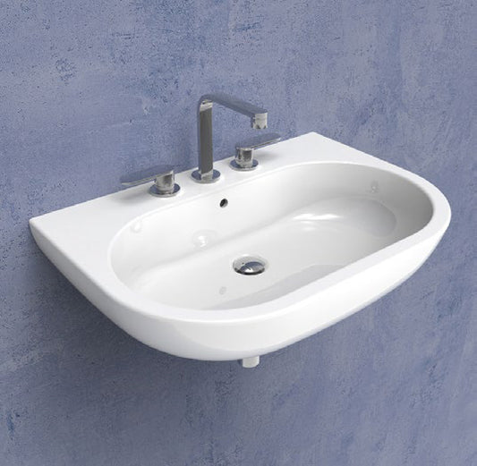 Pass Lavabo 72 Appoggio Sospeso Bianco