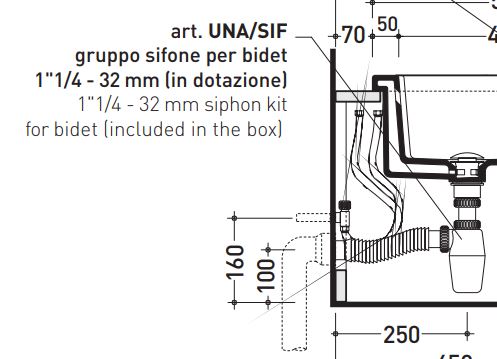 Sifone Bidet Una E Lavabo Void