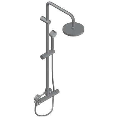 Fly Doccia Termostatica A Parete Con Soffione Tondo 20 Cm In Abs Doccetta In Abs E Flessibile Doppia Aggraffatura Bianco Opaco