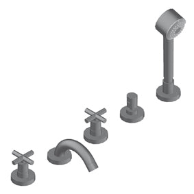 Fly Batteria 5 Fori Bordo Vasca Nickel Spazzolato