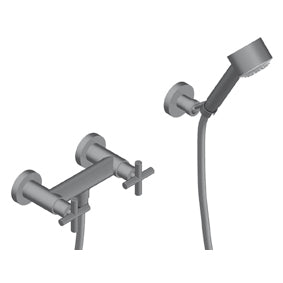 Fly Gruppo Doccia Esterno Doccetta In Abs Flessibile Doppia Aggraffatura Oro