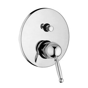 MISCELATORE INCASSO CON DEVIATORE PIASTRA TONDA D.200 GIORGIA CROMO + GOLD FINISH