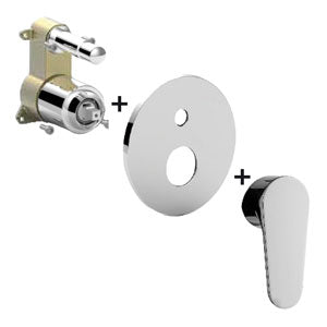 MISCELATORE INCASSO CON DEVIATORE PBOX 015 PIASTRA ABS GREEN CROMO