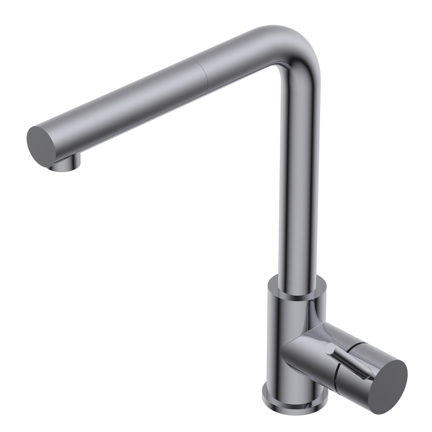 Miscelatore Monocomando Per Lavello Canna Tonda A l Girevole 360 Doccetta Estraibile