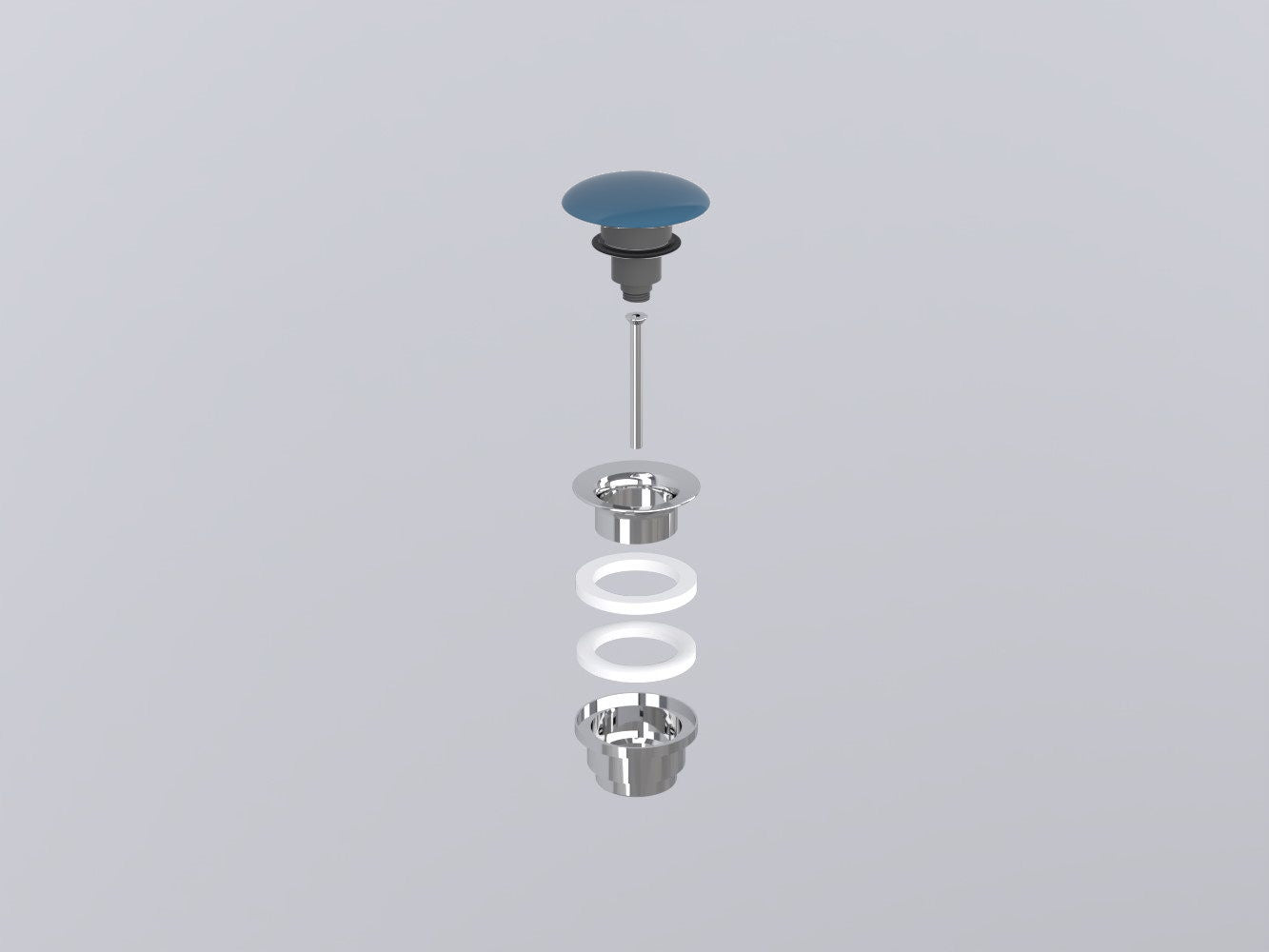 Piletta Click clack Universale Cromo Con Tappo In Ceramica Oltremare