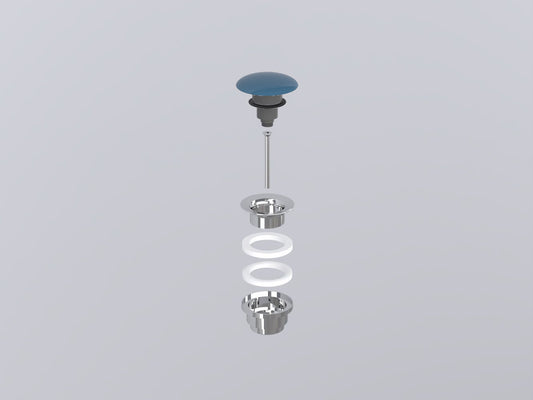 Piletta Click clack Universale Cromo Con Tappo In Ceramica Oltremare