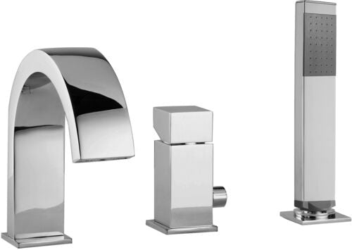 BATTERIA BORDO VASCA SENZA BOCCA EROGATORE LEVA ASTA LEVEL STEEL LOOKING