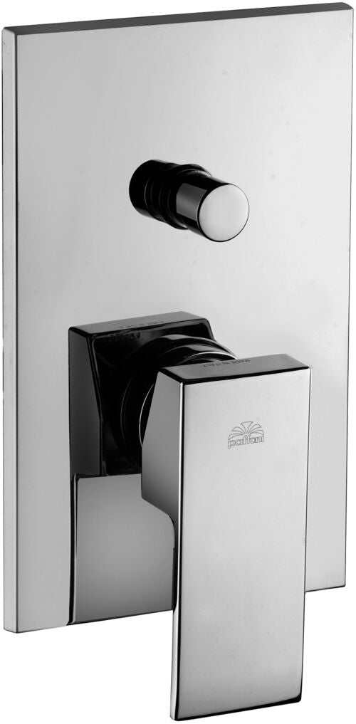 MISCELATORE INCASSO PIASTRA METALLO CON DEVIATORE LEVA CUBO LEVEL STEEL LOOKING