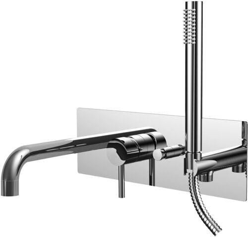 MISCELATORE VASCA INCASSO CON DEVIATORE BOCCA EROGAZIONE E DOCCIA LIGHT STEEL LOOKING