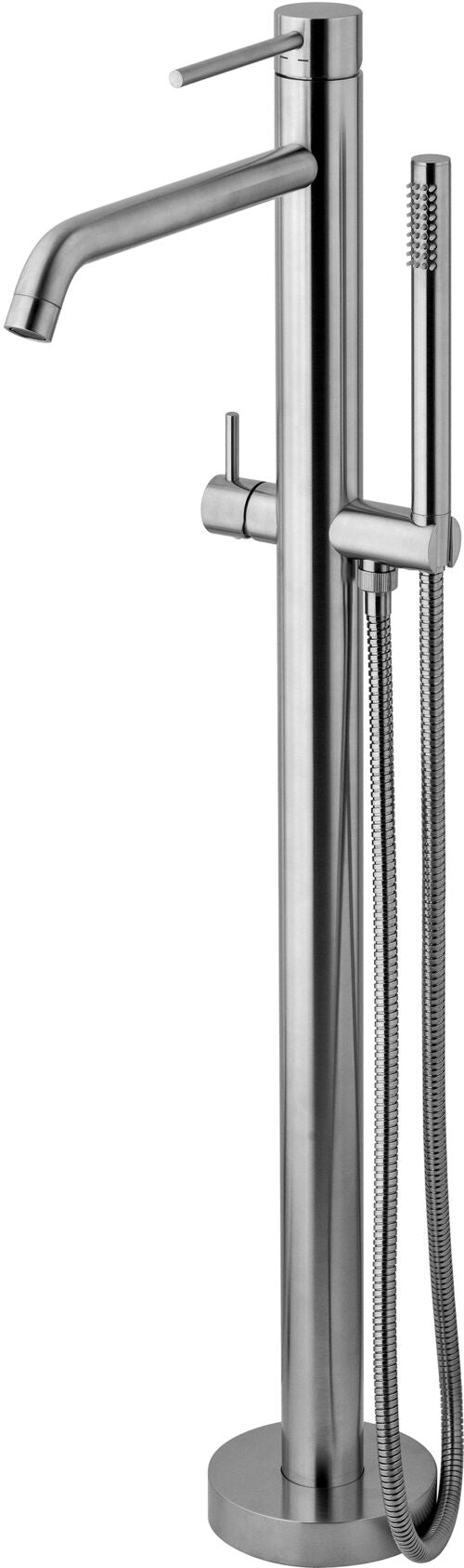 MISCELATORE VASCA A PAVIMENTO CON DEVIATORE E DOCCIA SENZA BASE FREE-STANDING LIGHT NERO OPACO