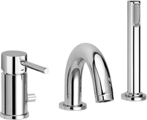 MISCELATORE BATTERIA BORDO VASCA SENZA BOCCA MAX PORTATA CON DOCCIA MASTER LIGHT STEEL LOOKING