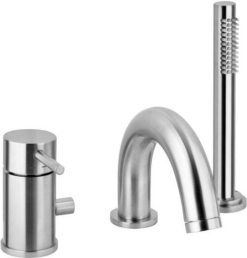 MISCELATORE BATTERIA BORDO VASCA SENZA BOCCA MAX PORTATA CON DOCCIA MASTER LIGHT NERO OPACO