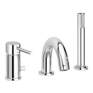 MISCELATORE BATTERIA BORDO VASCA SENZA BOCCA MAX PORTATA LIGHT CROMO