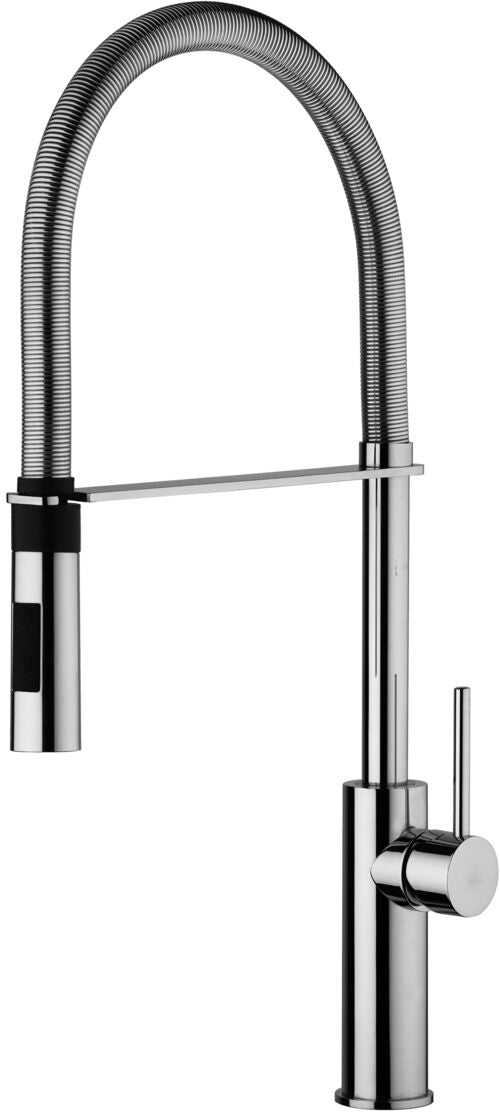 MISCELATORE CUCINA PROFESSIONAL 2 GETTI ABS MINIMAL CON MOLLA NERA LIGHT STEEL LOOKING