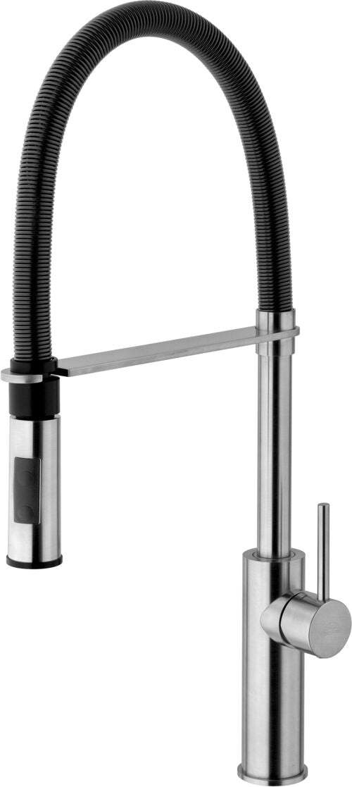 MISCELATORE CUCINA PROFESSIONAL 2 GETTI ABS MINIMAL CON MOLLA NERA LIGHT NERO OPACO