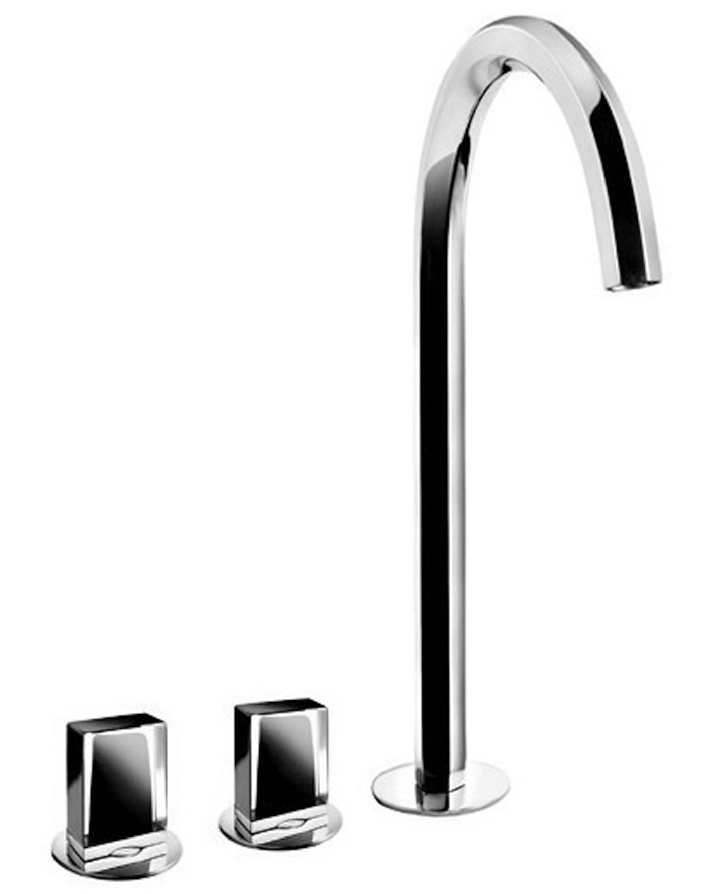 VENEZIA GRUPPO LAVABO ALTO 3 FORI MATT GUN METAL PVD