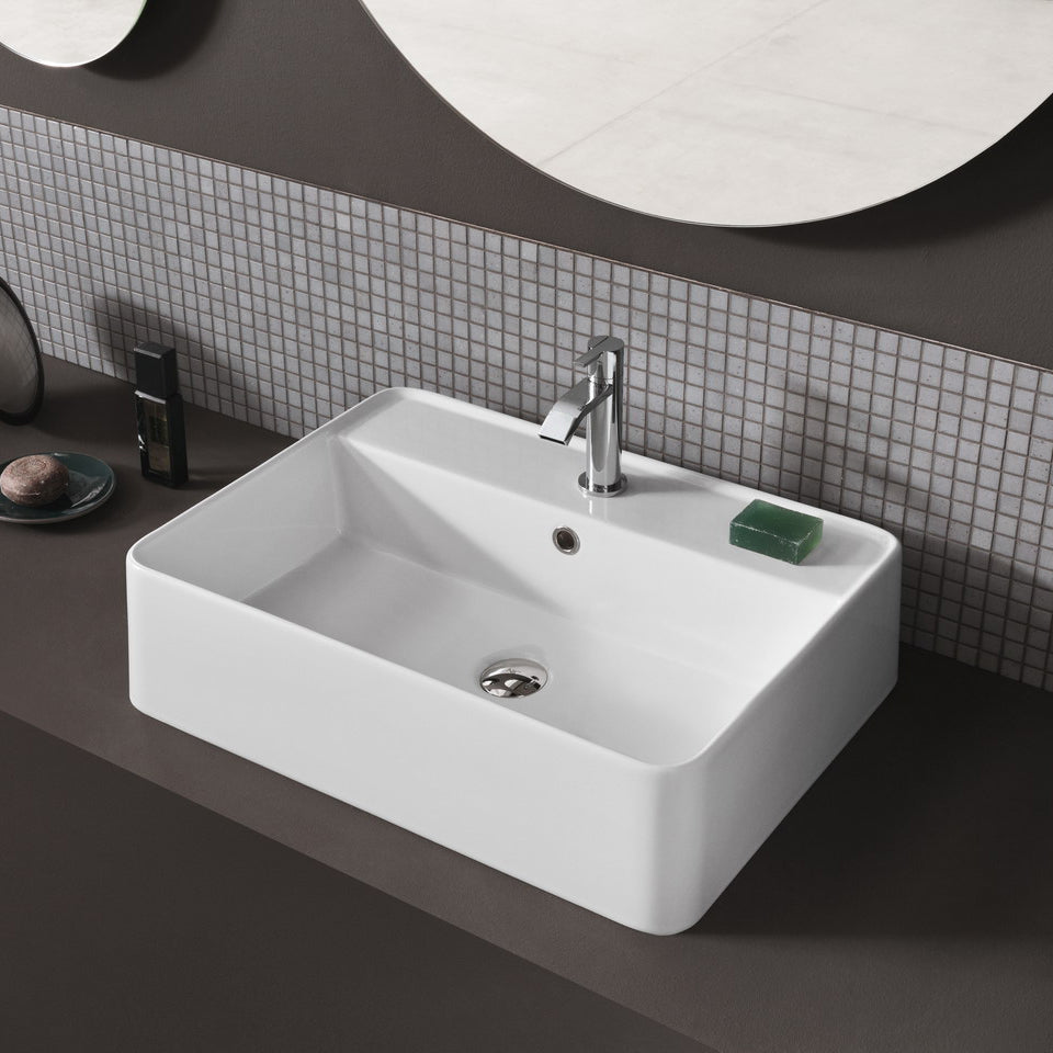 Semplice Con Foro Lavabo Bianco Matt