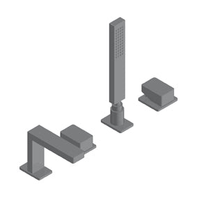 Online Doppio Miscelatore Bordo Vasca Canna Bordo Vasca 12 Cm Acciaio Inox Spazzolato