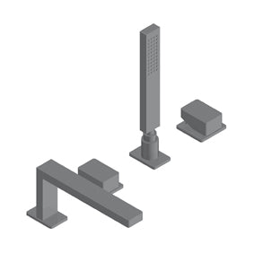 Online Doppio Miscelatore Bordo Vasca Canna Bordo Vasca 20 Cm Acciaio Inox Spazzolato