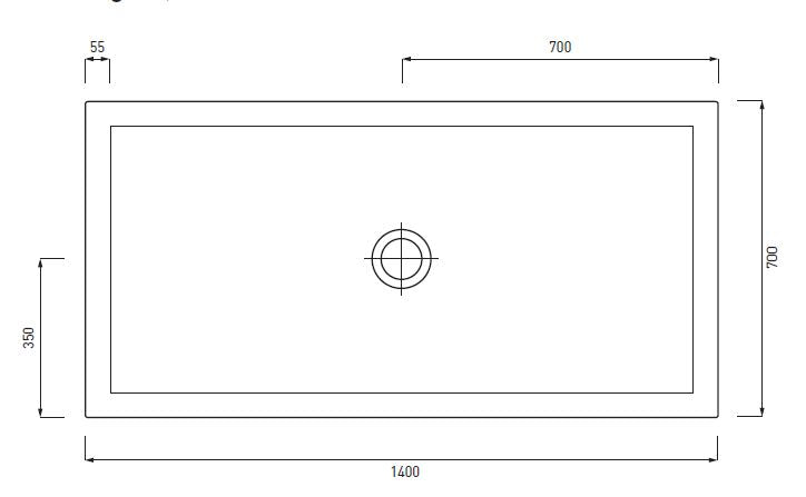 SESSANTA PIATTO DOCCIA 70X140 H6 LAVAGNA