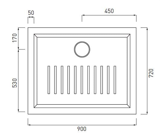 SETTANTA PIATTO DOCCIA 72X90 BIANCO