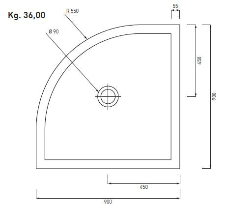 SESSANTA PIATTO DOCCIA CIRCOLARE 90 H6 BRINA