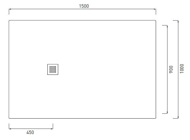 VENTICINQUE PIATTO DOCCIA 100X150 NERO MATT