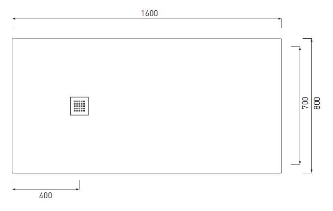 VENTICINQUE PIATTO DOCCIA 70X160 NERO