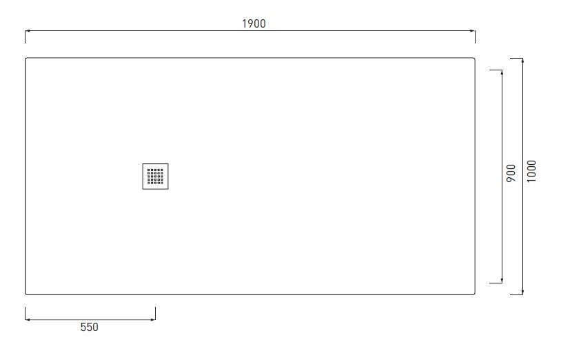 VENTICINQUE PIATTO DOCCIA 100X190 BIANCO