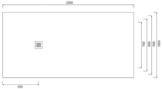 VENTICINQUE PIATTO DOCCIA 90X200 NERO MATT